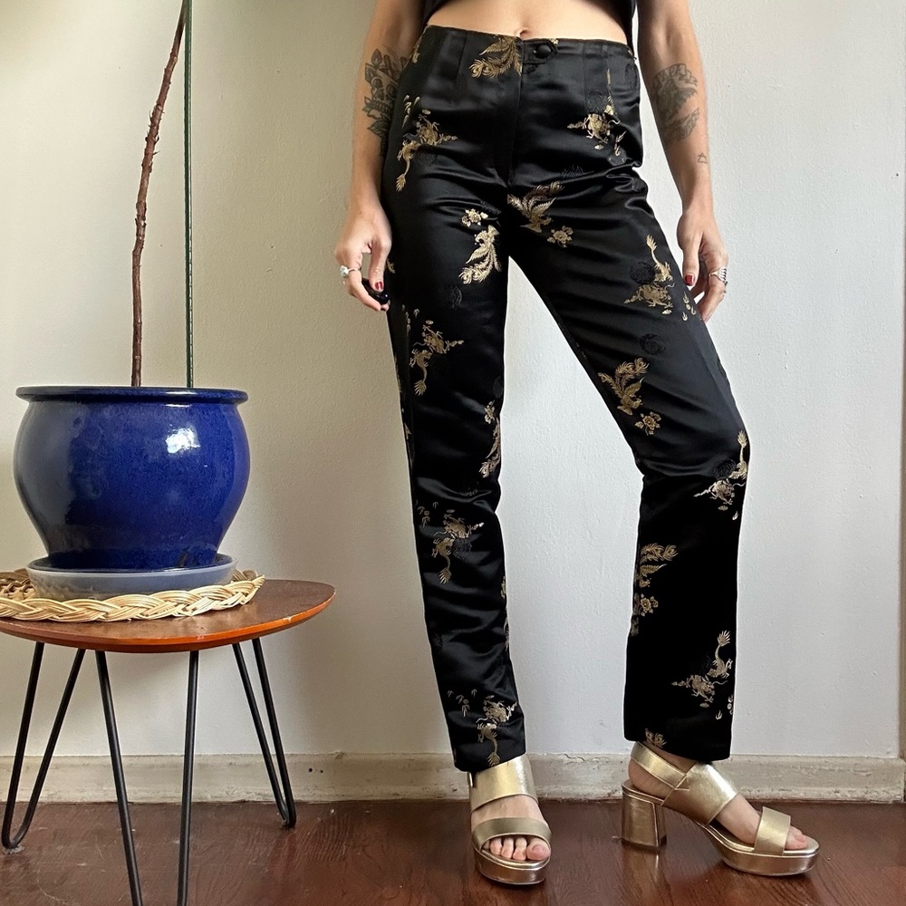 90's Gigi Clark Brocade Dragon Pants